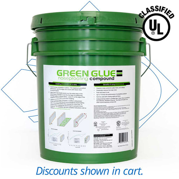 SOUNDPROOFING - GREEN GLUE - 6 PACK - COVERS 96 SQ. FEET.